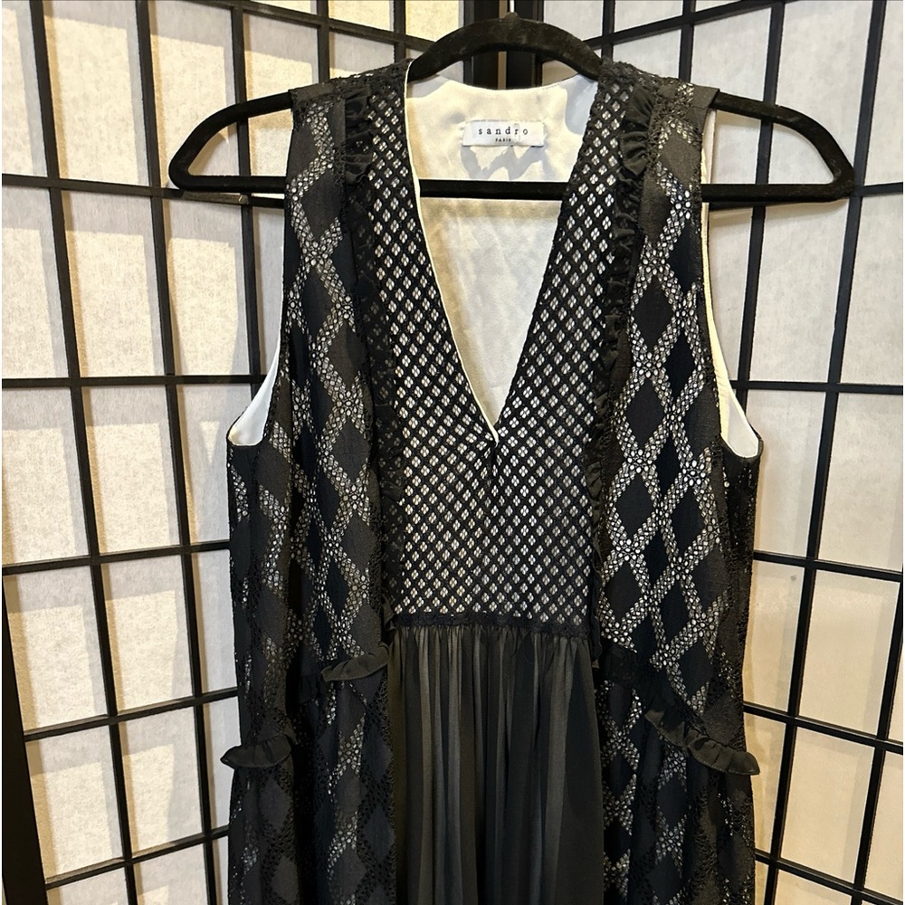 Sandro Paris Reem Lace Shift Dress - Picture 2 of 7